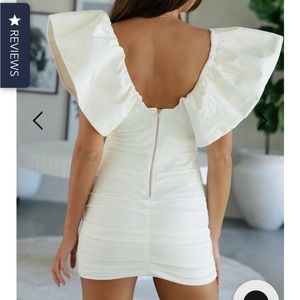 Runaway the Label Gigi Dress white mini puff sleeve